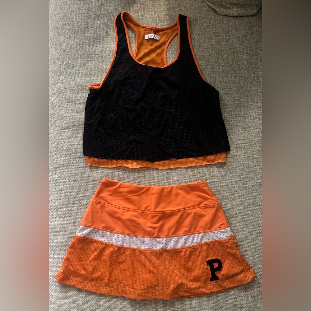 Orange and Black Athletic Set